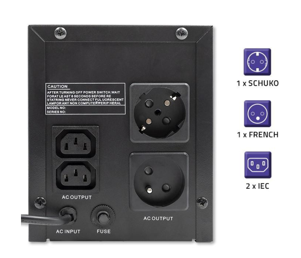 Qoltec UPS Line Interactive | Monolith | 1200VA | 720W - 1180178 - zdjęcie 4